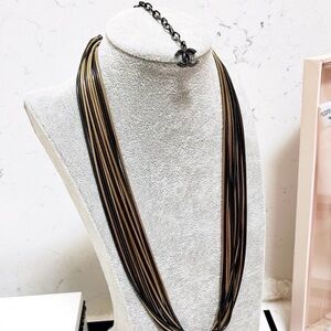 Authentic Chanel Ultra RARE Runway “Liquid Gold” Multi Snake Chain Necklace